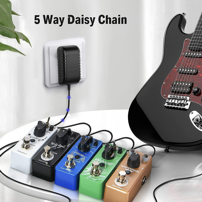 Donner DPA-1 Guitar Power Adapter Output 9V DC 1A with 5 Way Daisy Chain