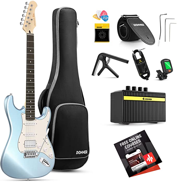 Donner DST-152 39 Electric Guitar Beginner Kit HSS Pickup with Amp