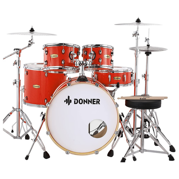 Donner DDS-520 22-inch 5-Piece Professional Drum Kit Full-Size Silent Set