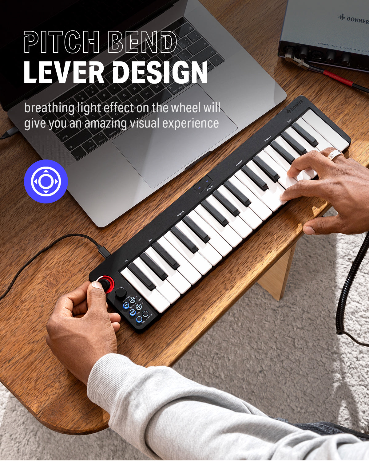 DONNER MIDIキーボード 32鍵 USB-C Donner N-32 32鍵盤 Cubase LE付属 MIDIキーボード