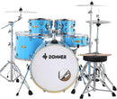 Donner 5-Drum Set with Built-in Silencer System for Adult，Complete Junior Drum Kit,Professional Drum set - Donner Musical instrument