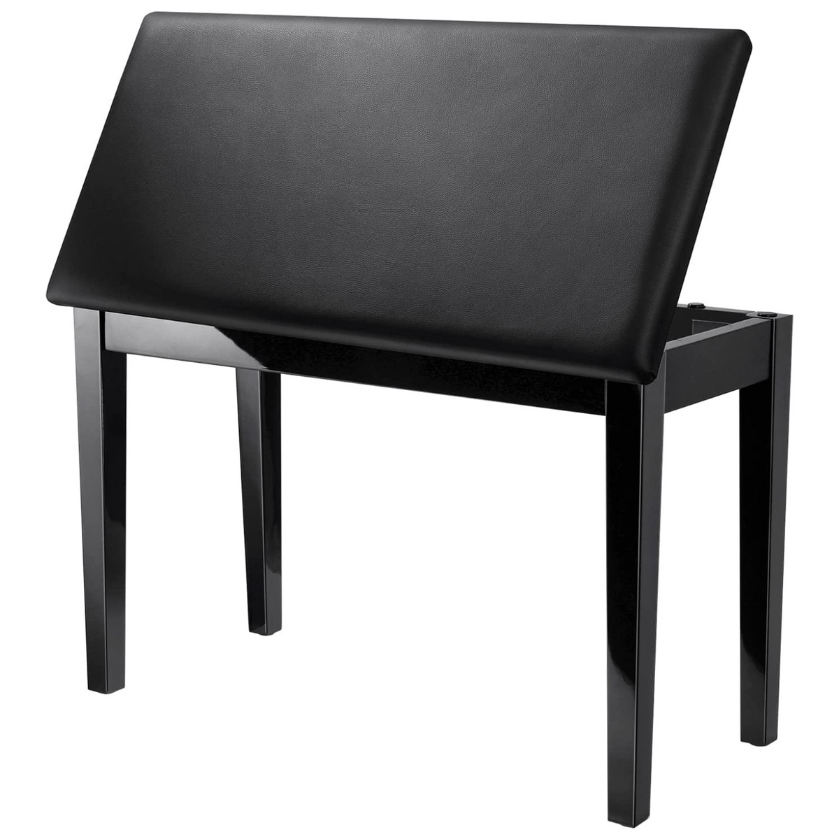 Duet Solid Wood Cushioned Piano Bench with Storage Two-Seater Donner