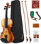 Eastar 4/4 Violin Set Full Size Fiddle Solidwood for Adults with Hard Case, Shoulder Rest, Rosin, Two Bows, Clip-on Tuner and Extra Strings，EVA-330，Two Bows/Black