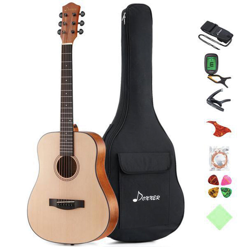 Donner DAG-1M 36-Inch 3/4 Size Acoustic  Guitar Beginner Kit, Natural Finish - Donnerdeal