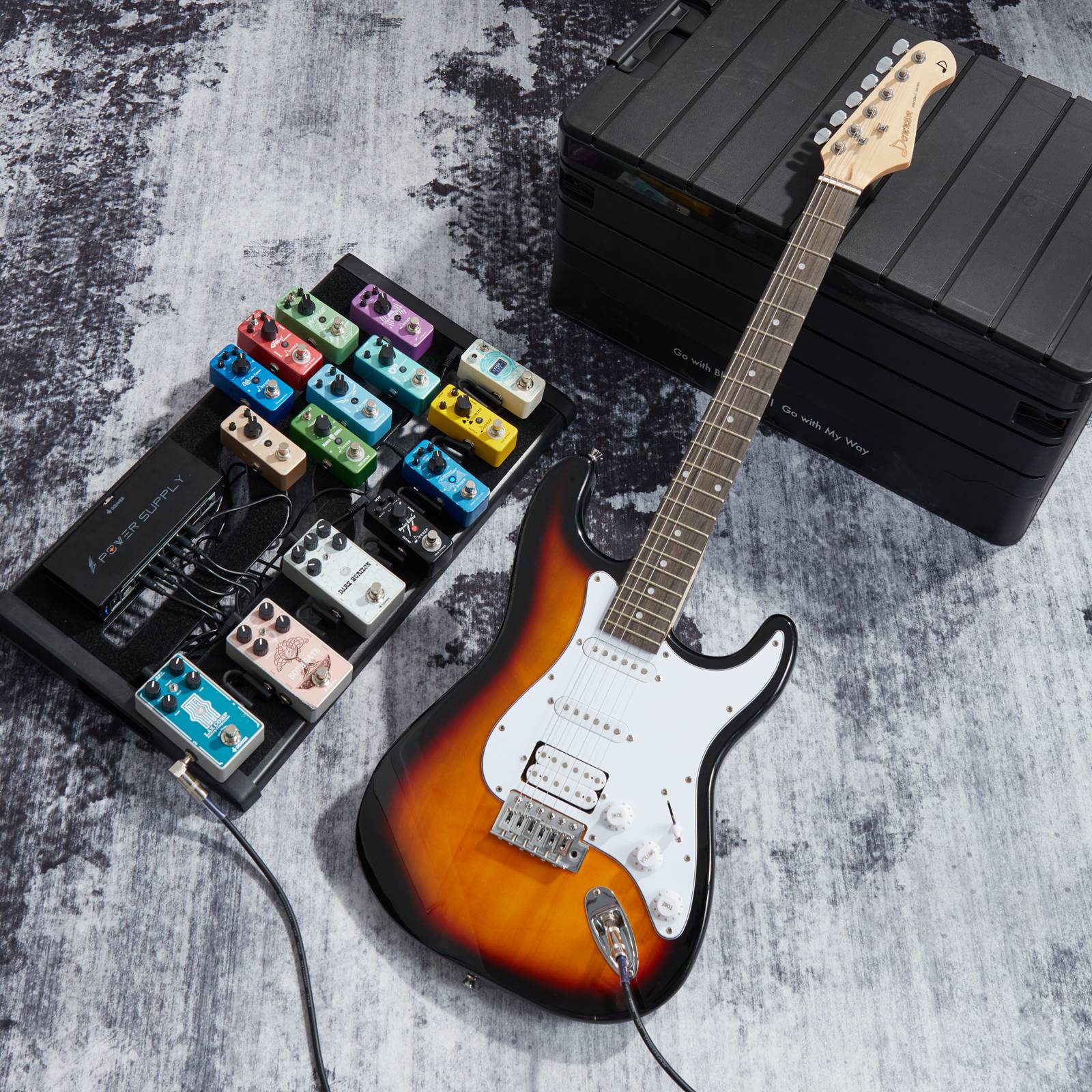 Donner DST-100 Full Size Electric Guitar Kit with Amplifier 39-Inch Solid Body HSS Pickup Beginner Set