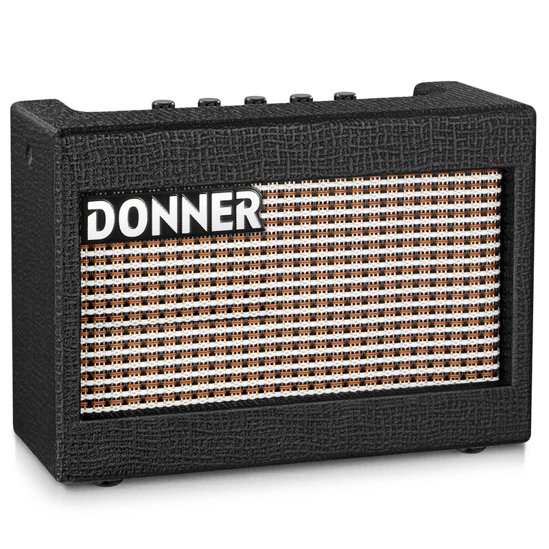 Donner Mini Electric Guitar Amp Wooden 3W Small Guitar Amplifier M-3 Desktop Practice Guitar Speaker, Portable and Compact