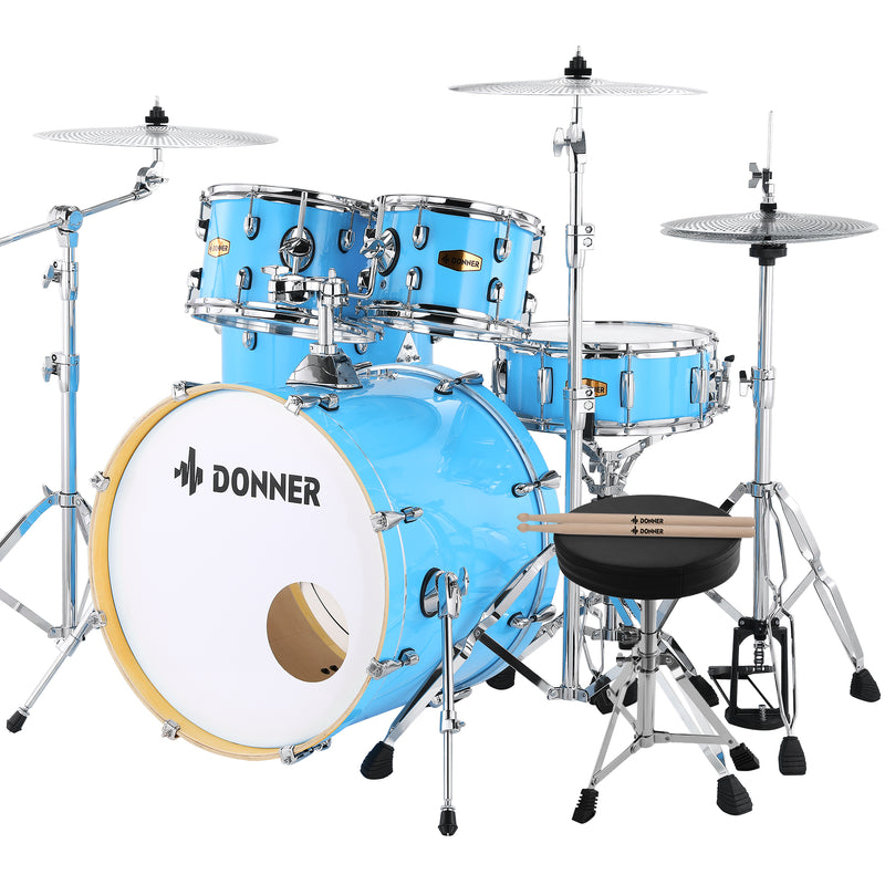 Donner DDS-520 22-inch 5-Piece Professional Drum Kit Full-Size Silent Set