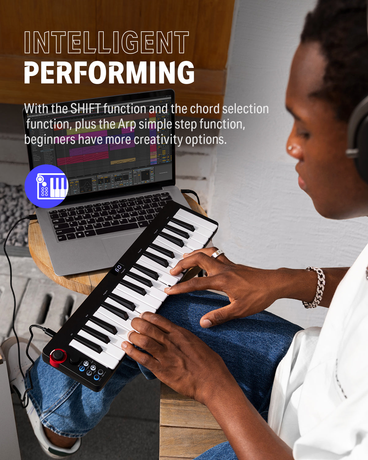 DONNER MIDIキーボード 32鍵 USB-C Donner N-32 32-Key MIDI Keyboard Controller Sequencer with